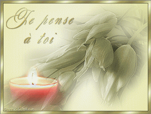 Gif animé je pense à toi bougie